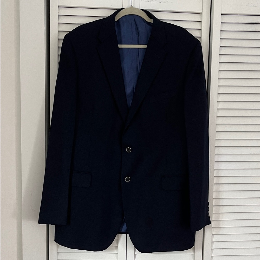 Loro PIana & Co Italy for Saks Fifth Avenue Navy Wool Blazer made in USA